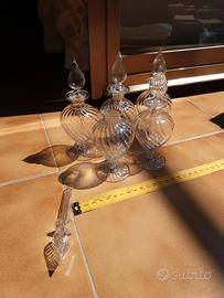 set 5 bomboniere trasparenti €6 a pezzo