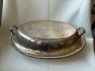 Cloche placcata argento con pirofila Pyrex