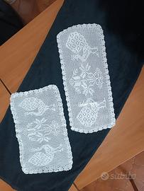 Set centrini filet cotone bianco