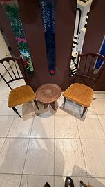 Sedia tavolino vintage set