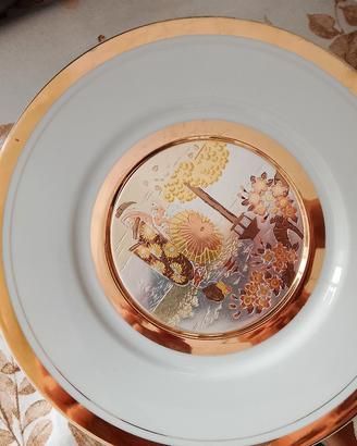 piatto anni 50/60 oro 24kt 