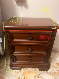 Comodini 3 cassetti in legno