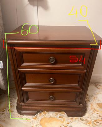 Comodini 3 cassetti in legno