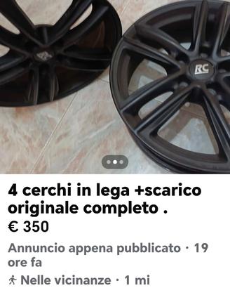 4 cerchi in Lega disco 17  montano sul gol  7.5