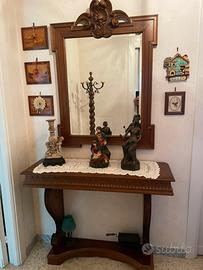 Consolle antica per ingresso con specchiera