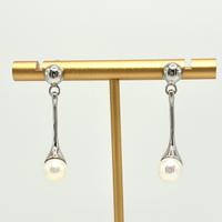 Orecchini oro bianco 18k e Perle