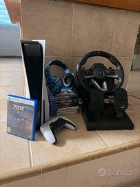 PlayStation 5 disco + Volante Hori + Cuffie +gioch