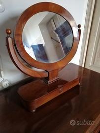 Specchio toeletta antico tondo stile Biedermeier
