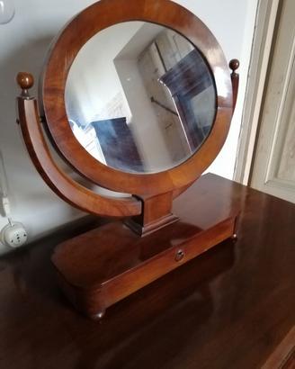 Specchio toeletta antico tondo stile Biedermeier
