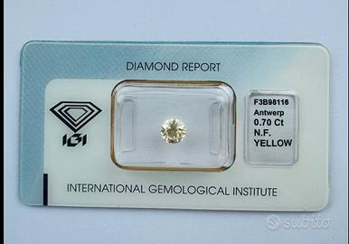 IGI Diamante Naturale Fancy Giallo 0.70ct VS