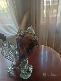 gufo in vetro colorato