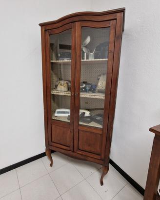 Vetrina in legno massello stile anni 80 restaurato