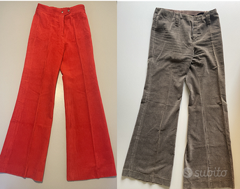 2 pantaloni vintage anni ’70 a zampa 