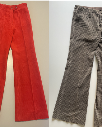2 pantaloni vintage anni ’70 a zampa 