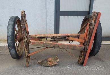 Ponte a due ruote per trebbia - carro antico