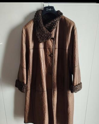 Cappotto in pelle e astrakan Reversibile