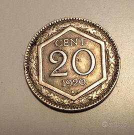 Moneta Regno d Italia 20 centesimi esagono 1920 