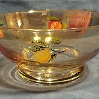 Fruttiera d' epoca di vetro italiano lucidato 