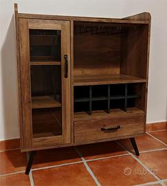 Mobile cantinetta bottiglie vini e bicchieri