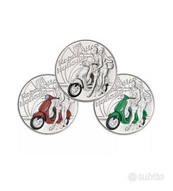 💎💎MONETE 5 EURO VESPA PIAGGIO TRITTICO NUOVO💎💎