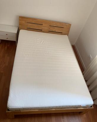 Letto in rovere 140x200 con materasso