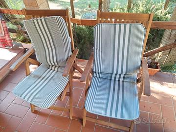 2 sedie legno reclinabile da esterno
