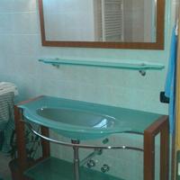 Mobile bagno lavello in cristallo con specchio