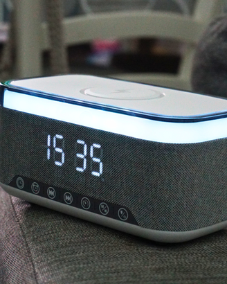 Orologio Sveglia Digitale con Caricatore Wireless