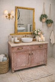 Mobile bagno vintage / sottolavabo + specchio 