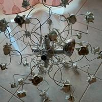 Lampadario tutto in Acciaio intrecciato 