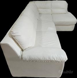 Divano contenitore in Ecopelle bianco 3 posti