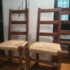 6/8 sedie di legno vintage 