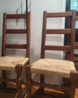 6/8 sedie di legno vintage 