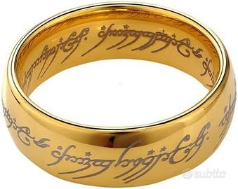 Collana Anello Saga Oro Argento Nero Unisex