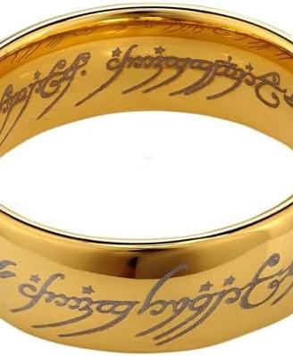 Collana Anello Saga Oro Argento Nero Unisex