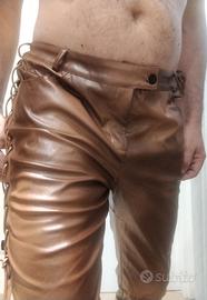 Pantaloni similpelle marroni XL