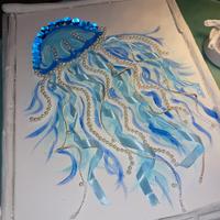 quadro con medusa disegnata e decorata