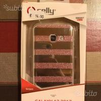 Cover Nuova Celly Galaxy A3 Righe Rosa Pink Rose