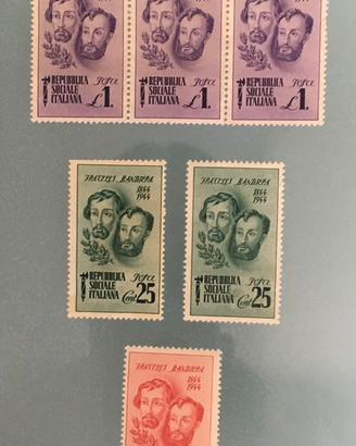 Francobolli Rep.Soc.Italiana Fratelli Bandiera