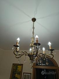 Lampadario ottone