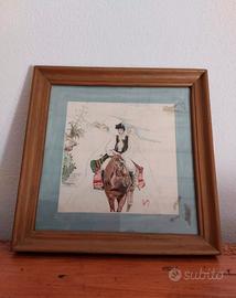 QUADRO SARDO SPOSINI A CAVALLO FIRMATO 