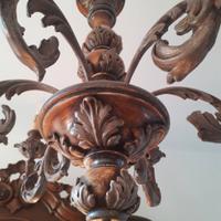 Lampadario in legno a 6 luci