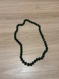 Collana in Vera Giada Verde e Oro
