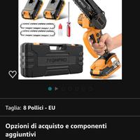 Mini motosega 2 batterie 8 pollici brushless 2 cat