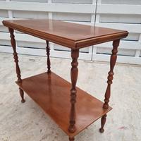 tavolino rettangolare legno chiaro 2 ripiani 