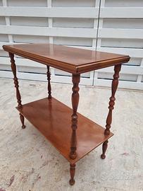 tavolino rettangolare legno chiaro 2 ripiani 