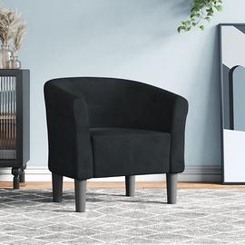 Poltrona moderna in velluto nero 70x56x68 cm
