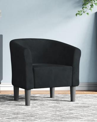 Poltrona moderna in velluto nero 70x56x68 cm