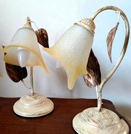 Coppia lampade classiche abat-jour stile Luigi XV