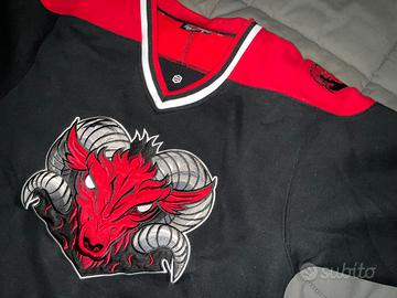 FELPA HOCKEY DOLLYNOIRE ROSSA E NERA